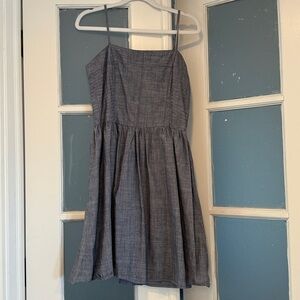 GAP Chambray Blue adjustable straps dress with side zip & elastic back sundress